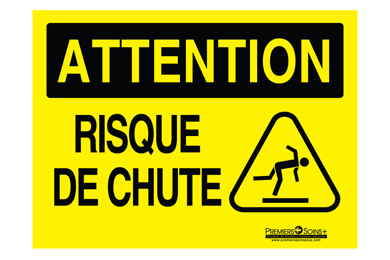 Attention - Risque de chute - Enseigne