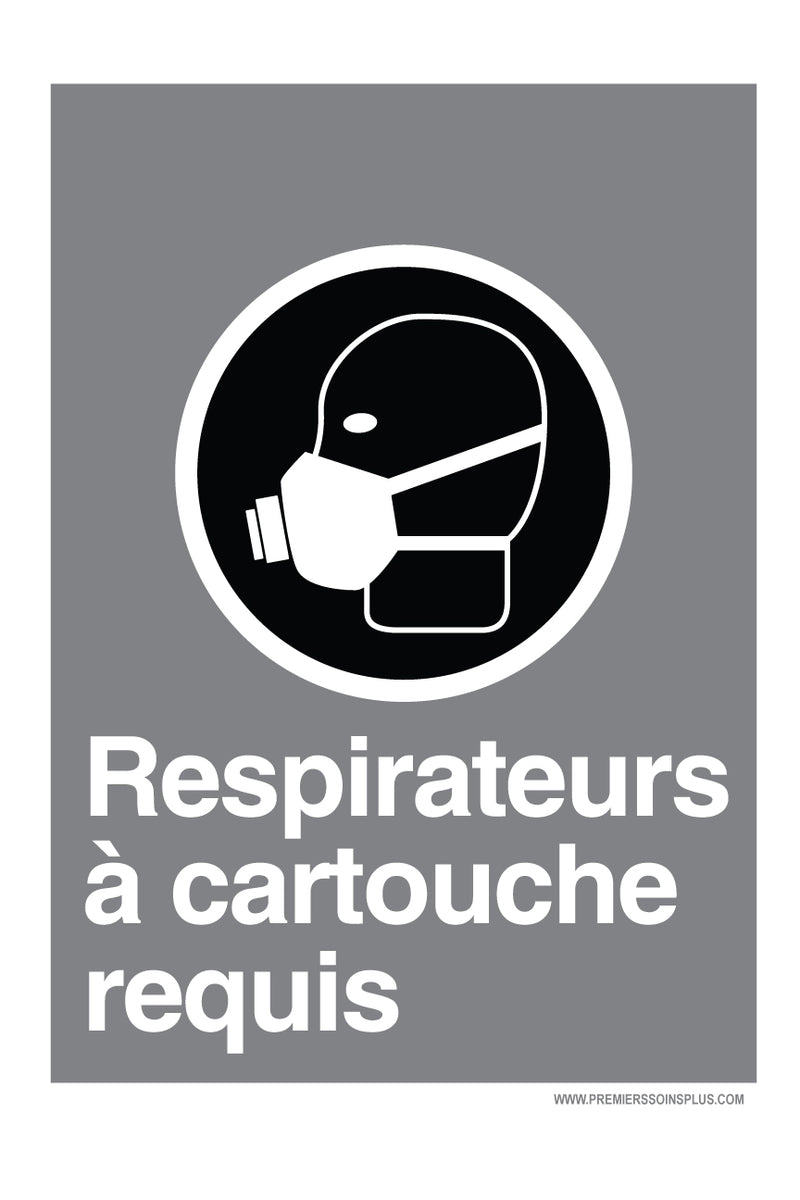 Respirateurs à cartouches requis - Enseigne