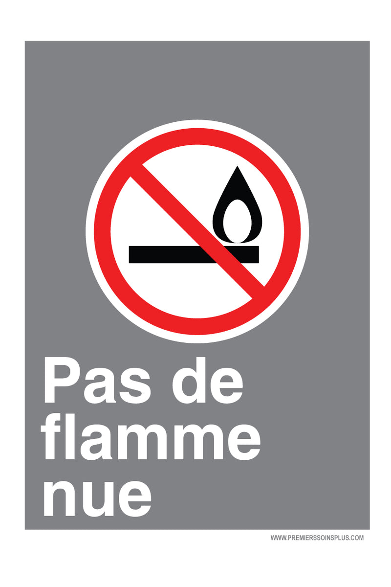 Pas de flamme nue - Enseigne