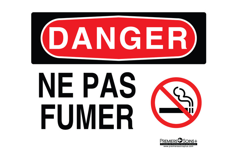 Danger - Ne pas fumer - Enseigne