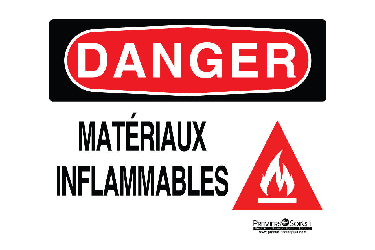 Danger - Matériaux inflammables - Enseigne