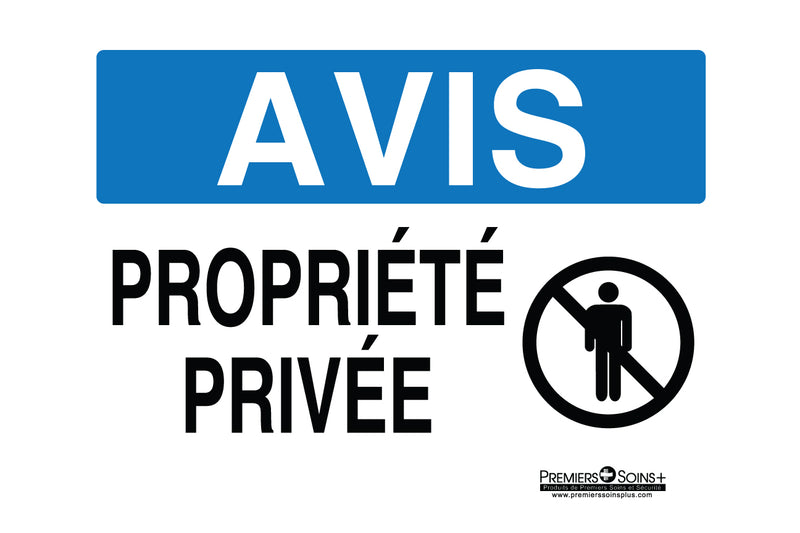 Avis - Propriété privée - Enseigne