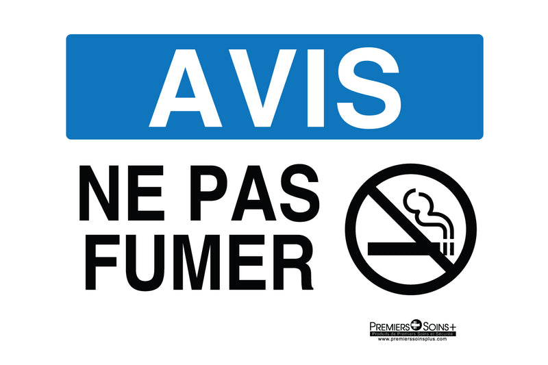 Avis - Ne pas fumer - Enseigne