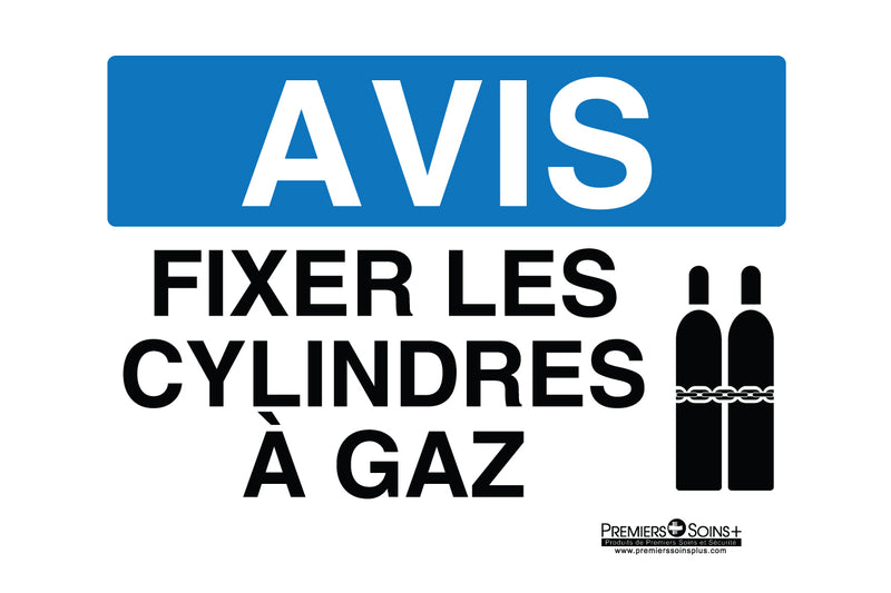 Avis - Fixer les cylindres à gaz - Enseigne