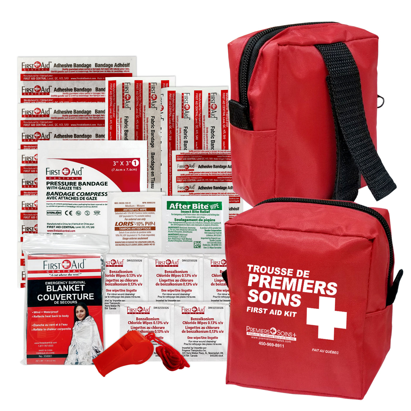 Trousse de premiers soins de Plein Air, sac en nylon avec boucle de ceinture de style velcro