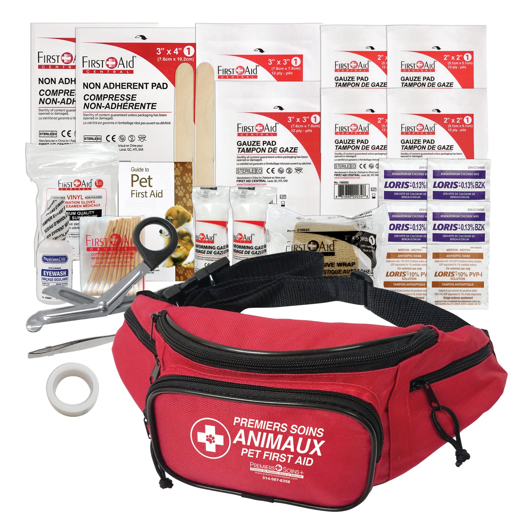 Trousse de Premiers Soins de Base pour Animaux de Compagnie - Sac Banane