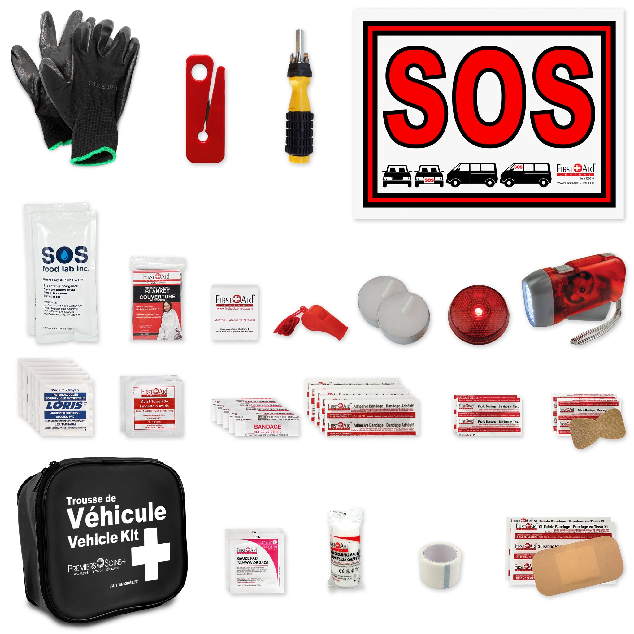Trousse de sécurité automobile d'urgence