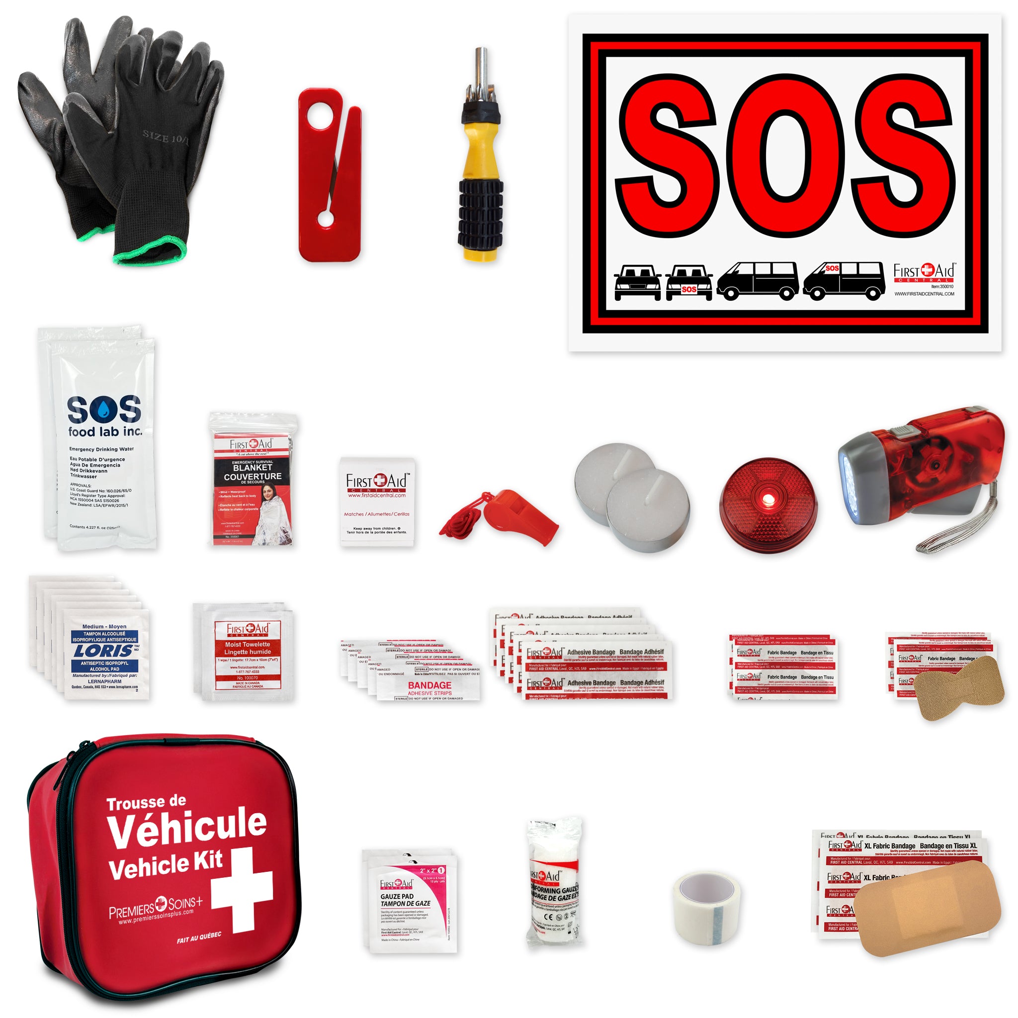 Trousse de sécurité automobile d'urgence