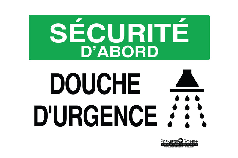 Sécurité d'abord - Douche d'urgence - Enseigne