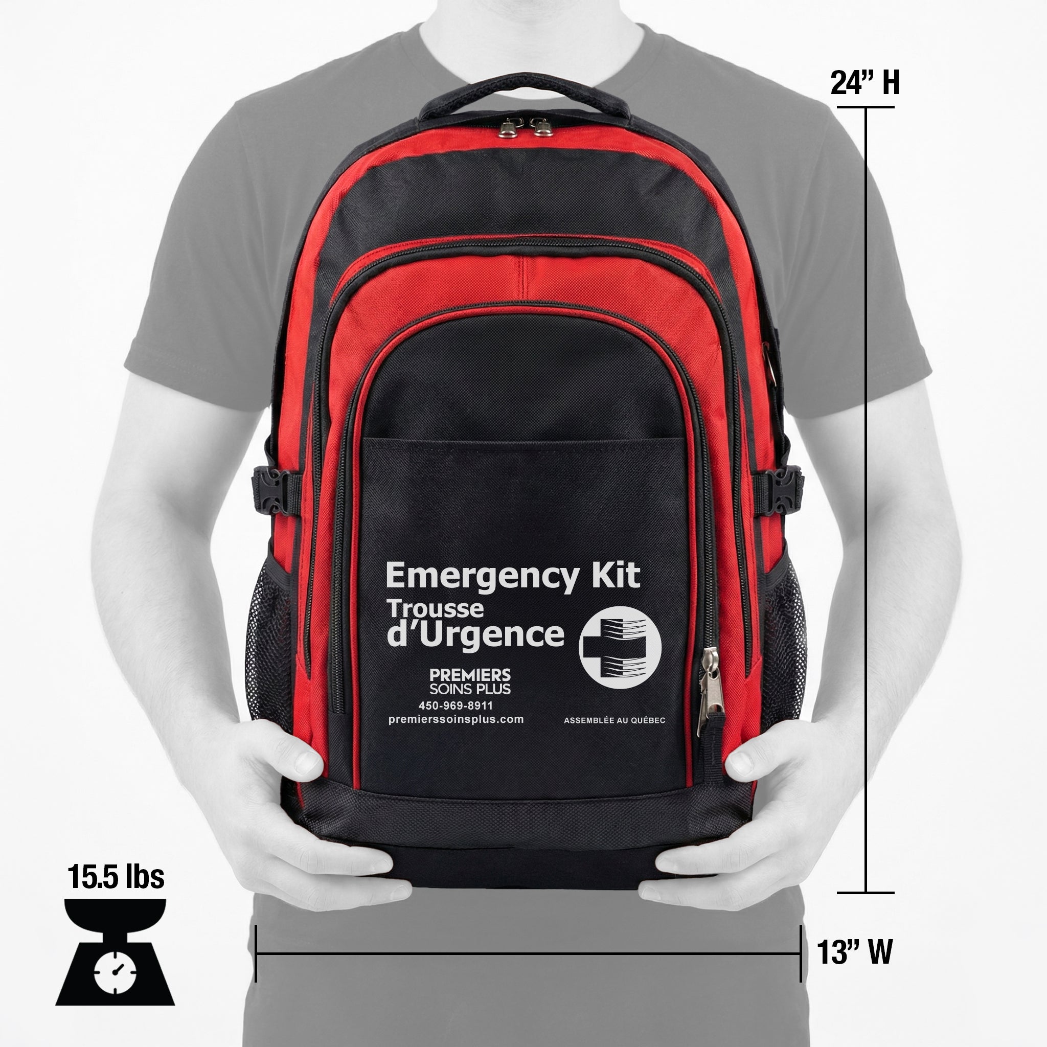 Trousse d'urgence pour 4 personnes, 72 heures