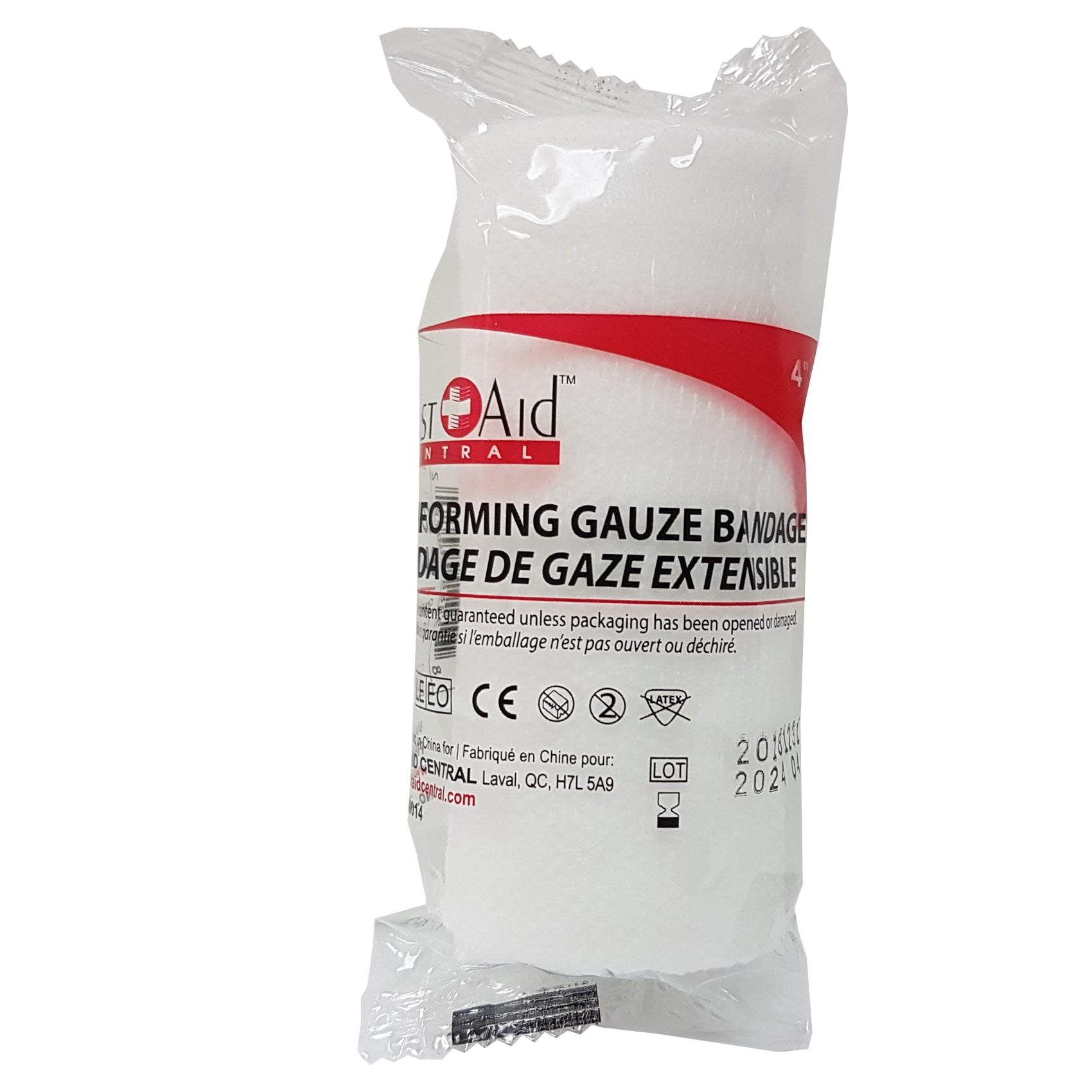 Bandage de gaze extensible stérile, (2" ou 4")