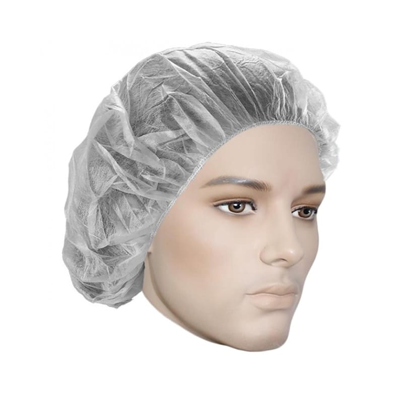 Bonnets bouffants, non tissés, polypropylène, 18", blanc (paquet de 100)