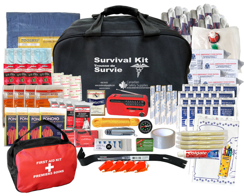 Trousse d'Urgence 72 heures - 4 personnes - Deluxe avec eau