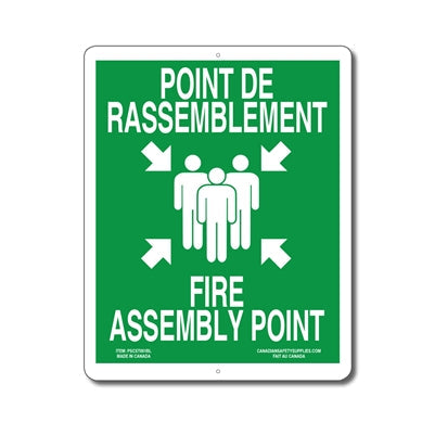 POINT DE RASSEMBLEMENT - FIRE ASSEMBLY POINT - Bilingue