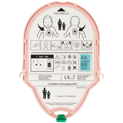 Électrodes et batterie HeartSine Samaritan Pédiatrique Pad-Pak